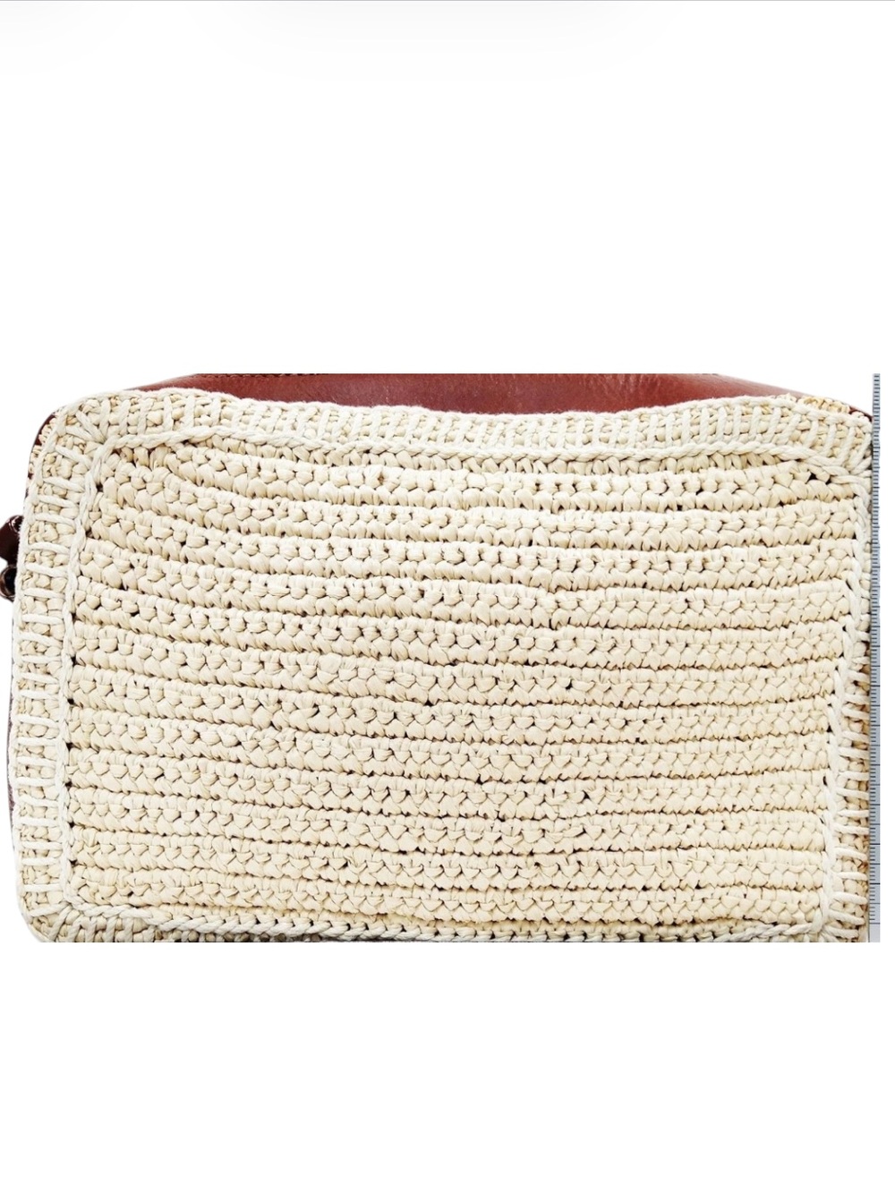 ❌SOLD🤩Saint Laurent YSL Raffia Crossbody Bag Brown Leather Tassel - Picture 3 of 9